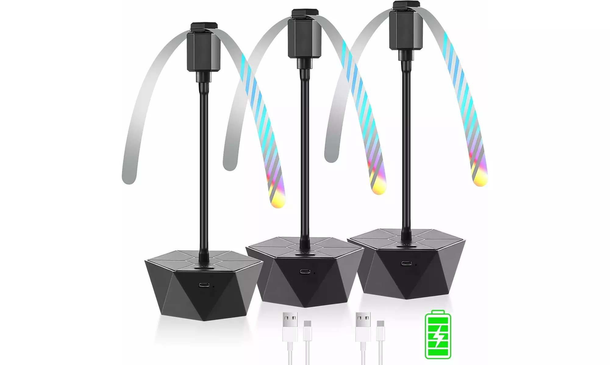 3 Pack Rechargeable Fly Repellent Table Top Repeller with Holographic Blades - Primary Image
