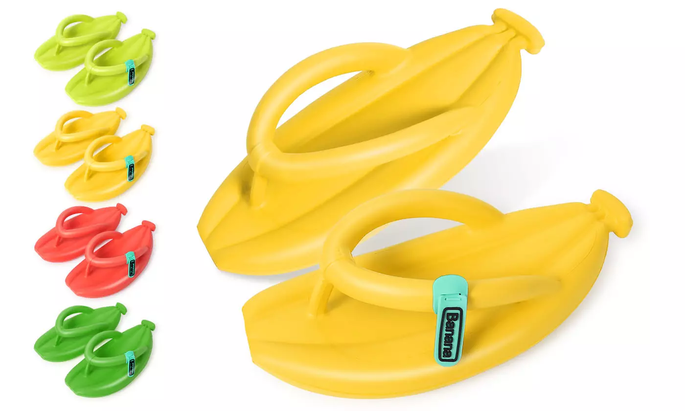 Cute Banana Open Toe Slippers Slides House Bath Slippers Quick Drying - Primary Image