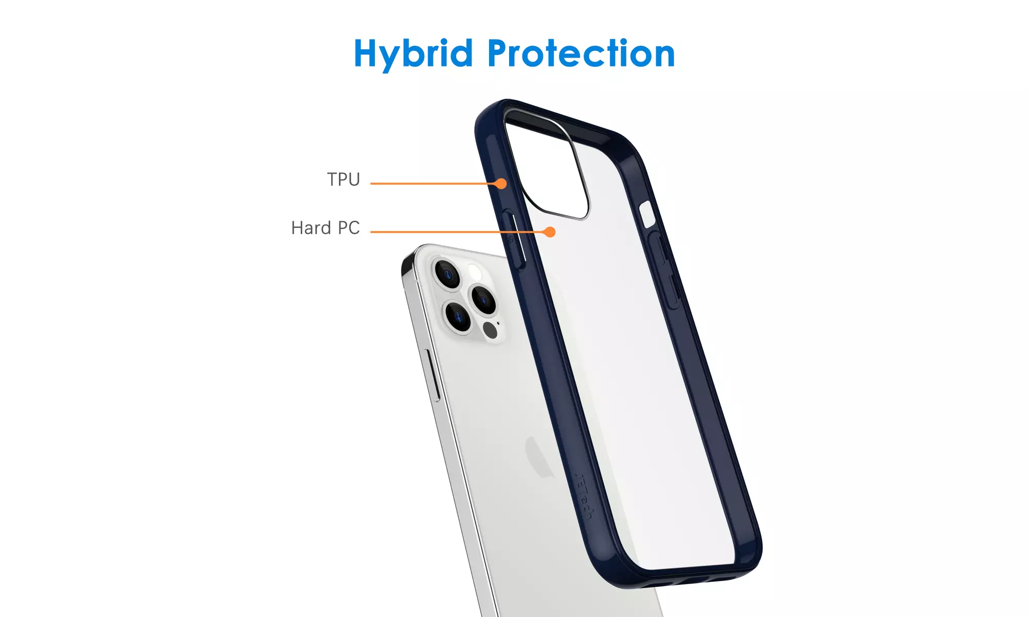 JETech Case for iPhone 12/12 Pro 6.1-Inch Shockproof Bumper Cover Clear Back
