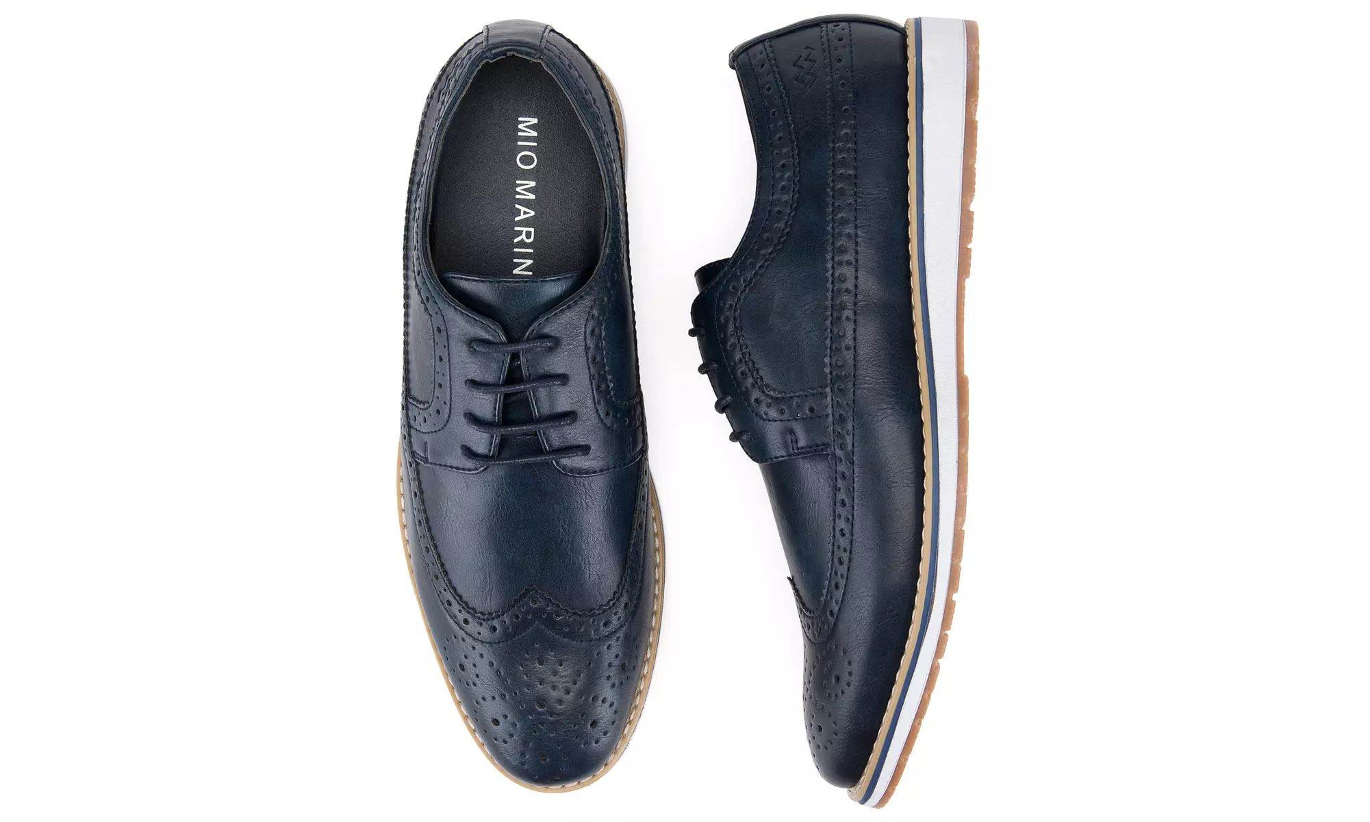Mio Marino Men's Casual Oxford Wingtip Dress Shoes w/ Designer Shoe Bag