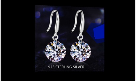 Sterling Silver Crystal Drop Earrings With Crystals From Swarovski Stamped 925 Silver Crystal Sterling Silver