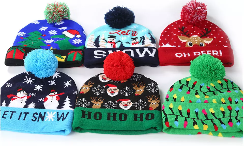 Leo Rosi LED Light Up Unisex Christmas Knit Hat Winter Beanie Snow Cap - Primary Image