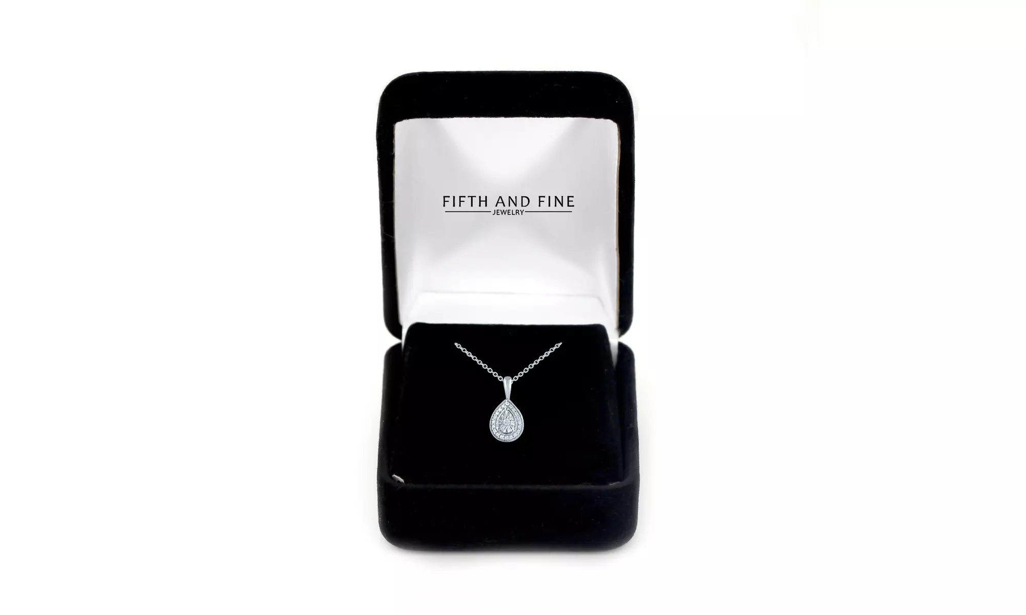 1/10CT TW Diamond Pear Shaped Pendant in Sterling Silver by Fifth and Fine - Primary Image