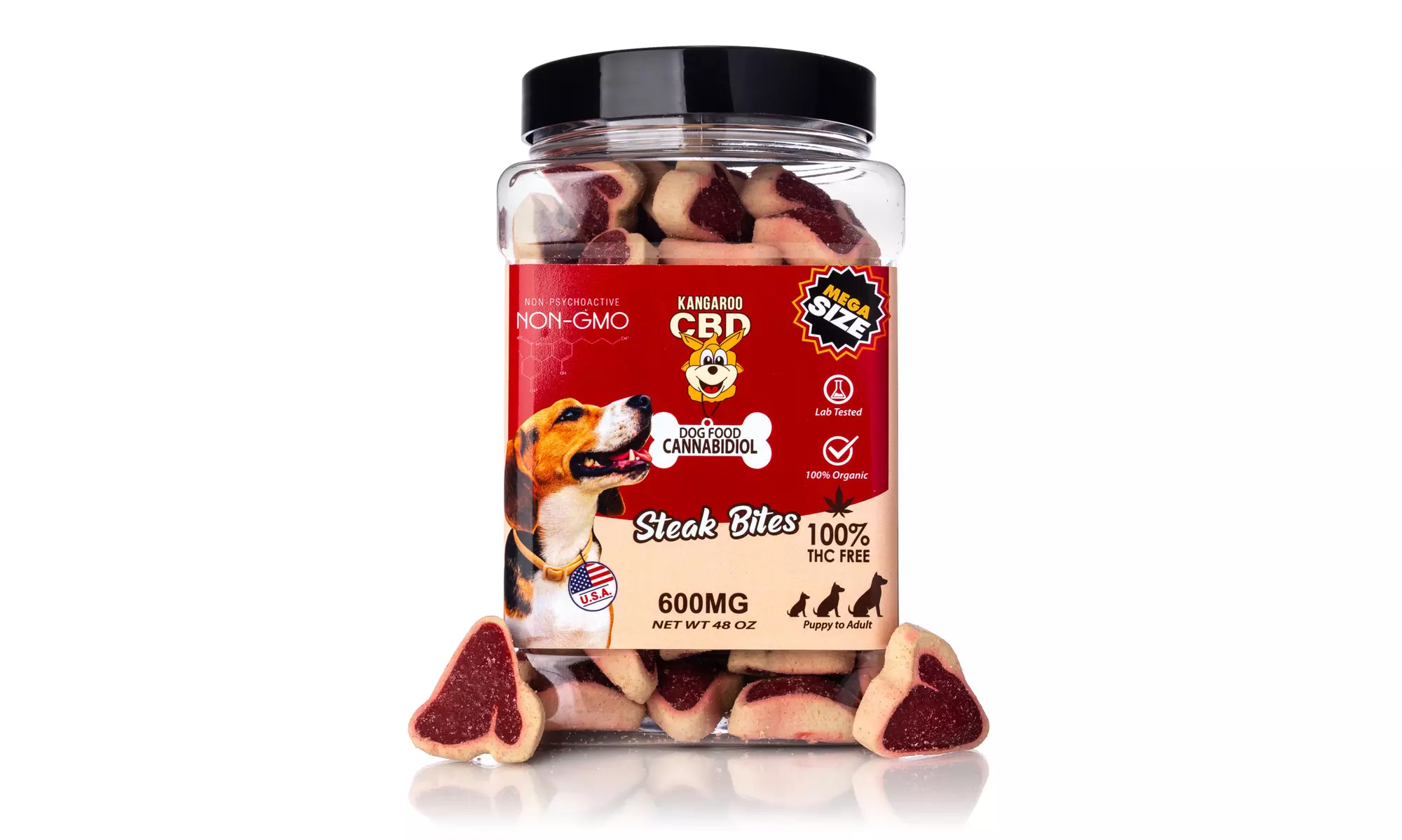 Mega Size 100% Organic CBD Infused Dog Treats (150MG - 600MG) from Kangaroo CBD
