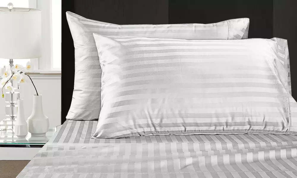 Addy Home 1000 TC Egyptian Cotton Damask Stripe Sheet set - Primary Image