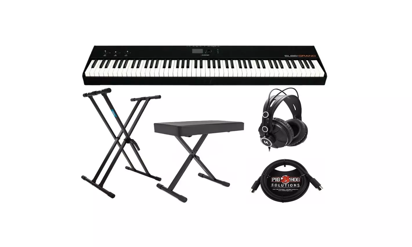 StudioLogic SL88 Studio 88-Key Keyboard with Stand, Bench, Headphones, and Cable - Primary Image