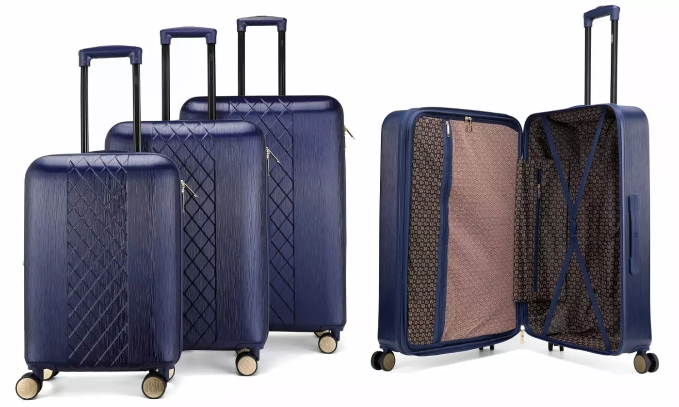 BADGLEY MISCHKA Diamond 3-Piece Expandable Luggage Set