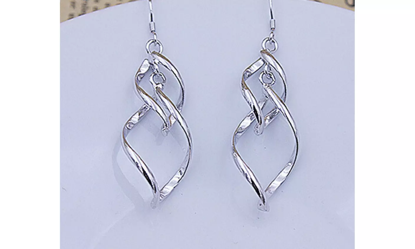 Twisted Sterling Silver Double Drop Earrings