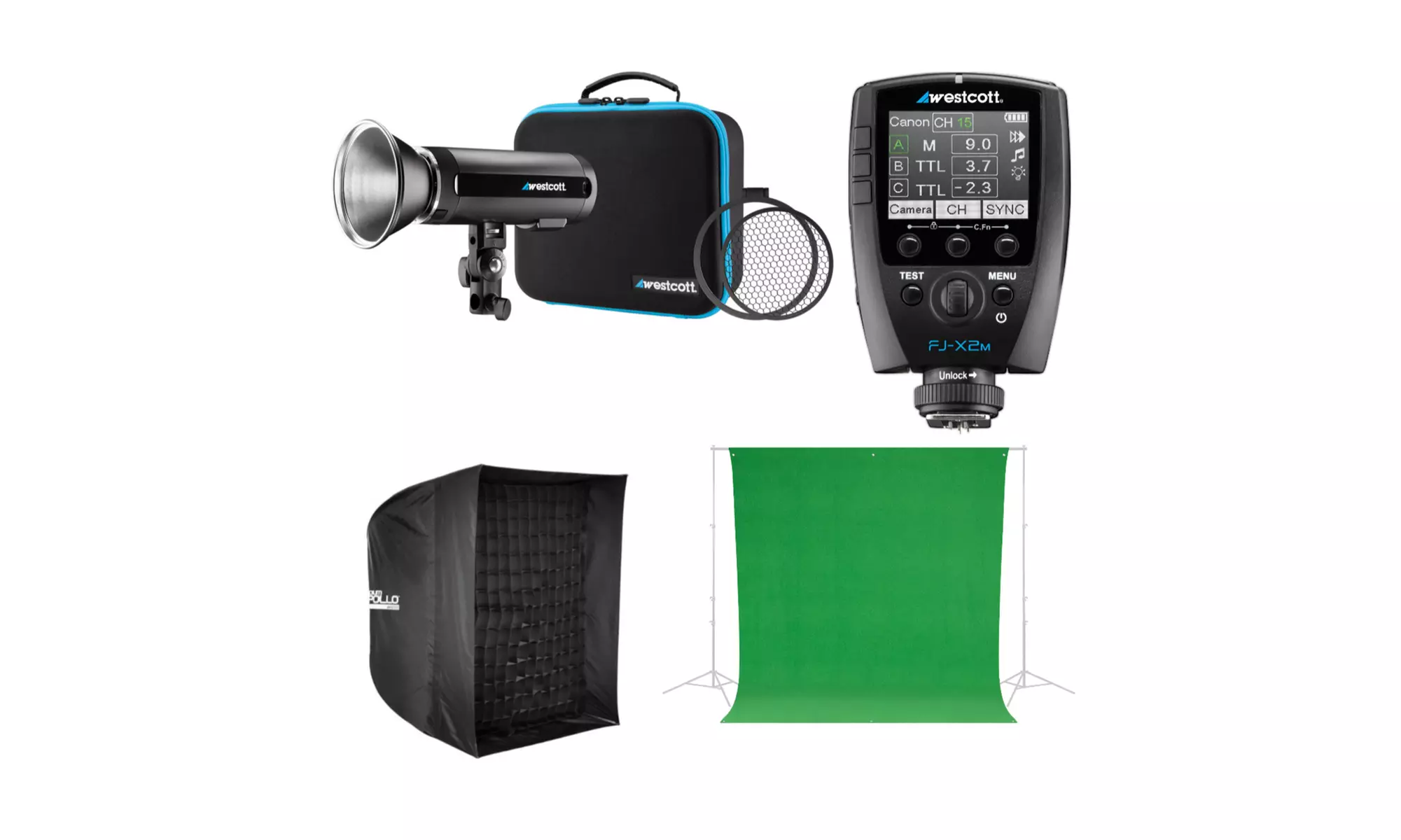 Westcott FJ200 200Ws Strobe Light with FJ-X2m Wireless Flash Trigger Bundle - Primary Image