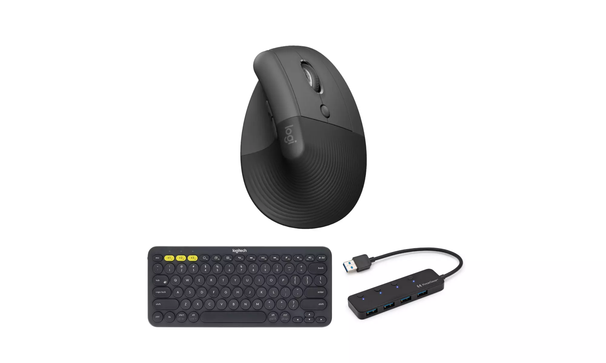 Logitech Lift Vertical Wireless Ergonomic Mouse with Customizable Buttons Bundle - Primary Image
