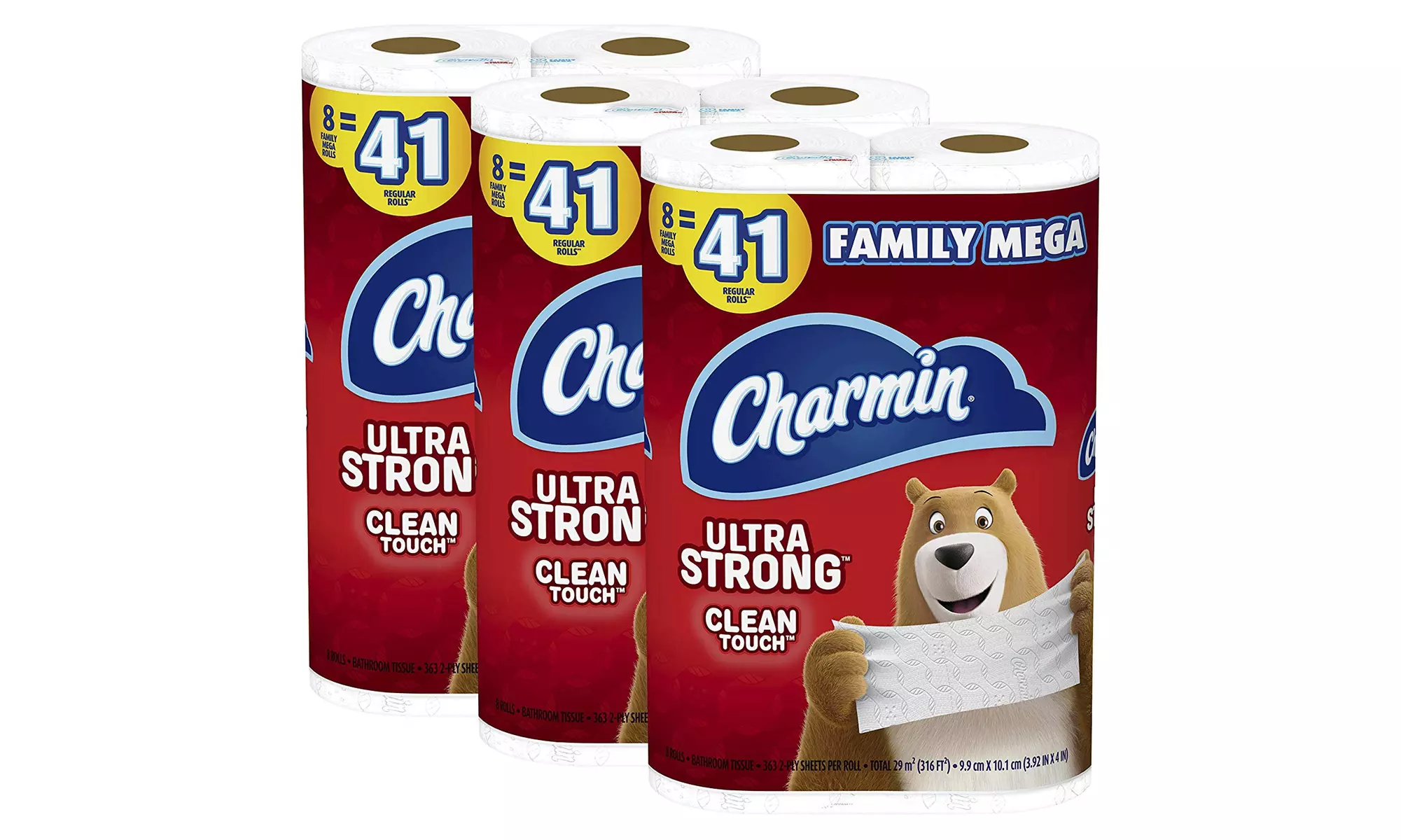 Charmin Ultra Strong Clean Touch Toilet Paper, 24 Family Mega Rolls - Primary Image
