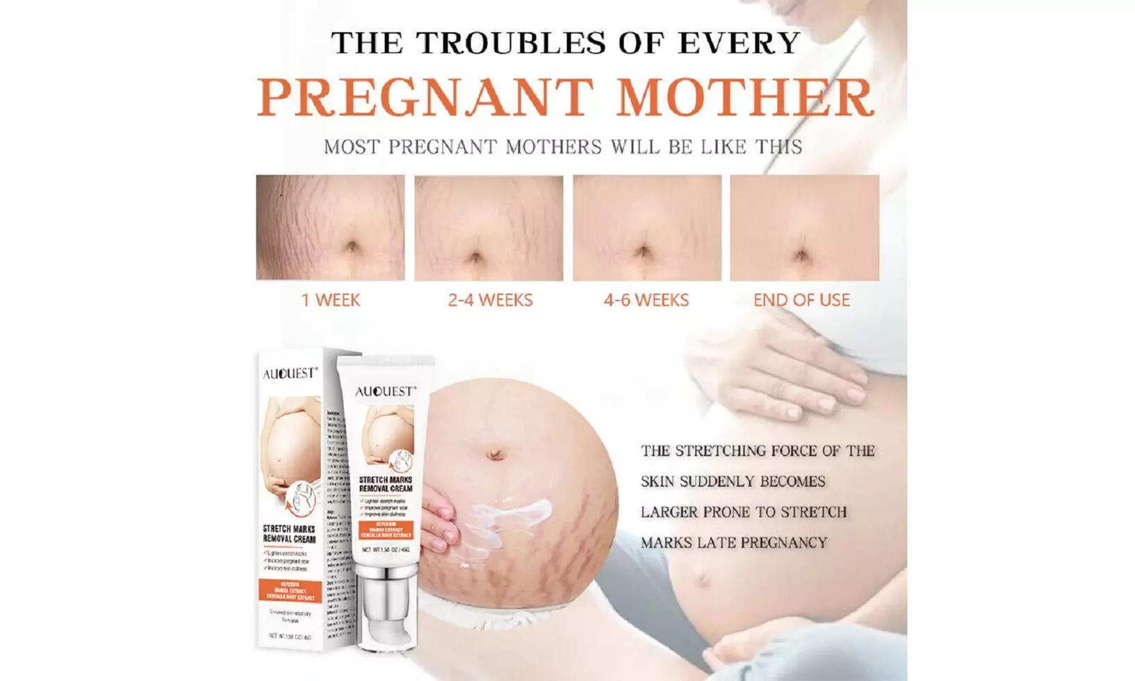 Maternity Scars Acne Cream Pregnancy Stretch Marks Remove Cream 7 Day Effect - Primary Image