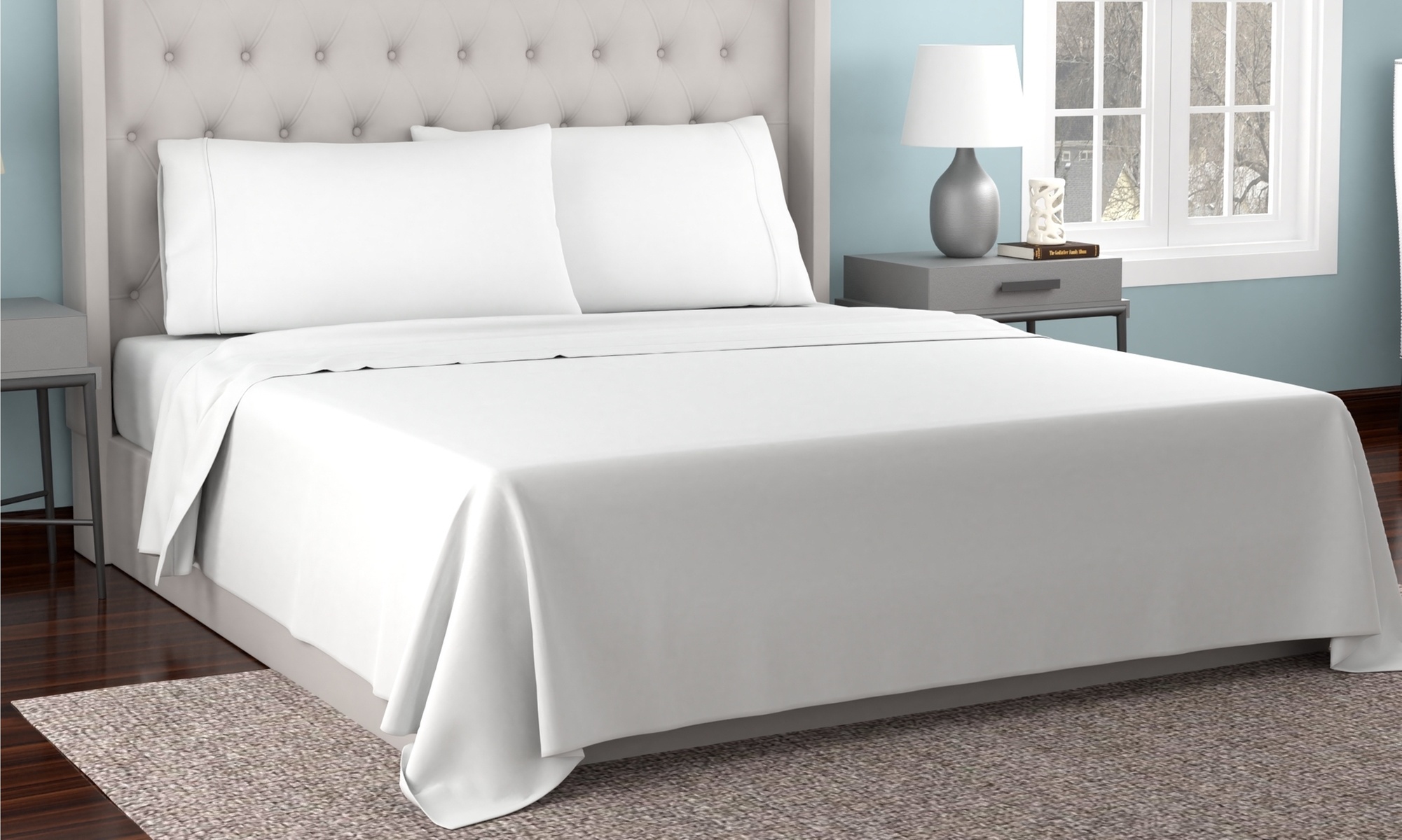 Kathy Ireland 300tc Organic Cotton Soft Percale Sheet Set