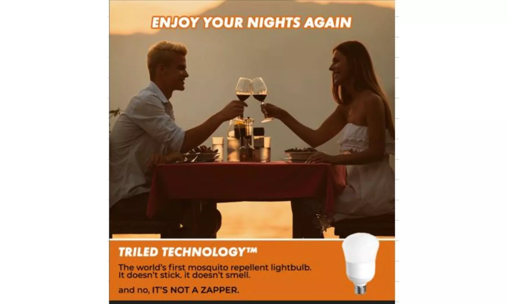 Tri-Led Mosquito Repellant Light Bulb in One or Two packs - Primary Image