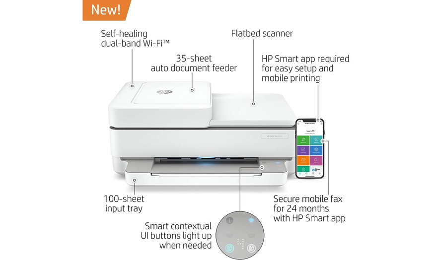 Hp Envy Pro 6455 No Ink Wireless All In One Printer Refurbished Groupon 5182