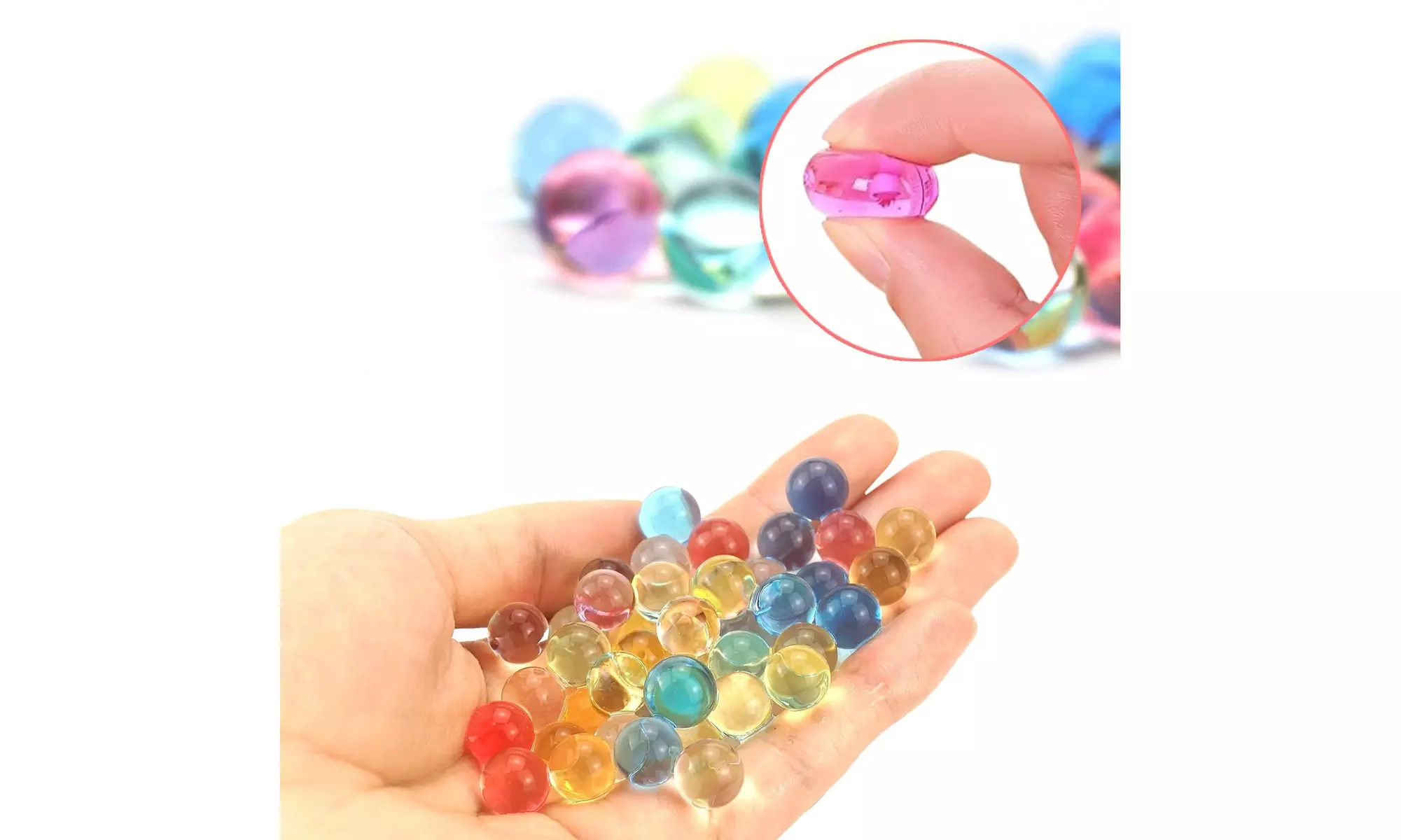 Water Beads 50000 Icy Gel Orbeez Beads Pearls Growing w/ 10 Pcs Balloons - Primary Image