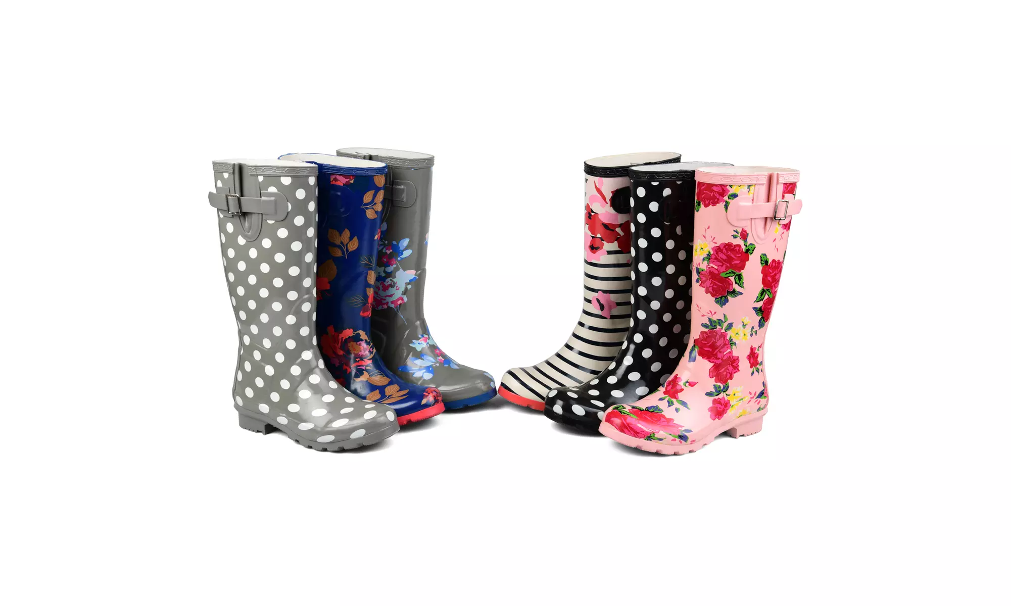 Journee Collection Womens Patterned Rubber Rain Boots - Primary Image