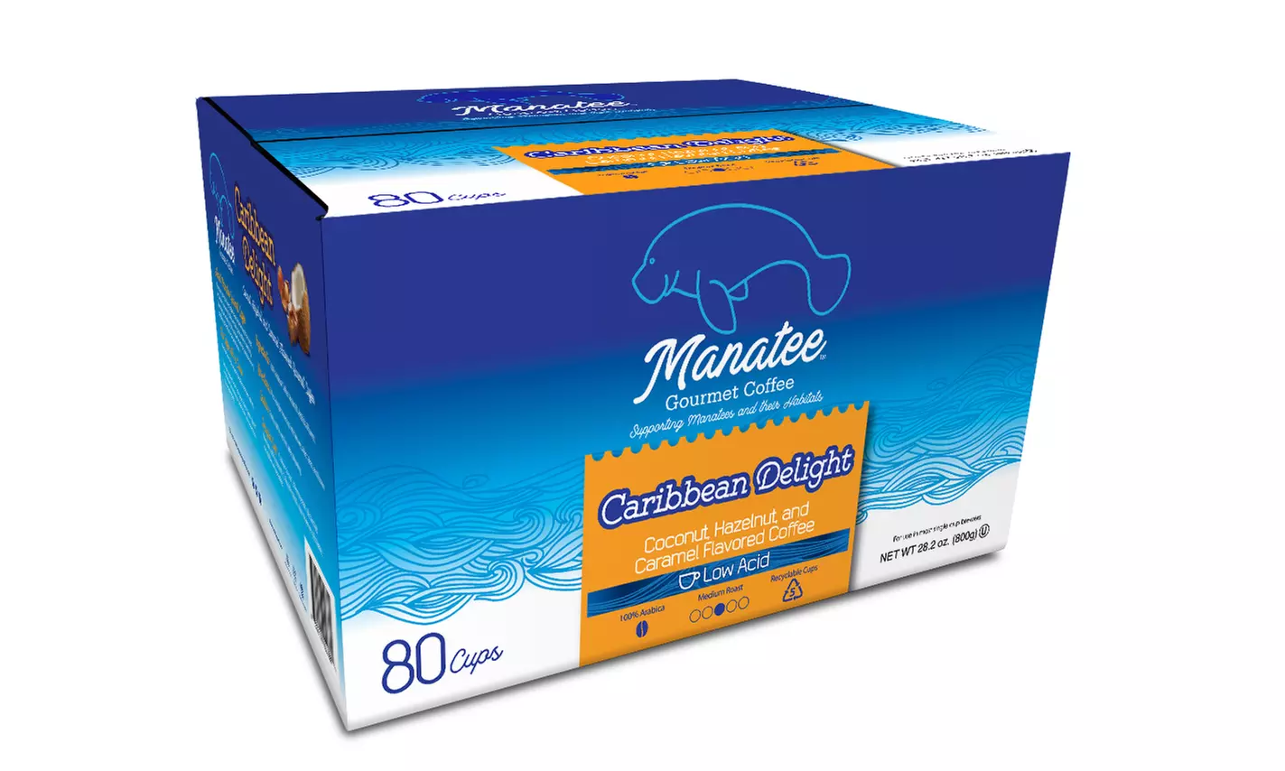 Manatee Coffee Pods for K-Cup Brewers, Flavored Caribbean Delight, 80 Ct. - Primary Image
