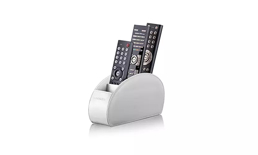 Remote Control Holder with 5 Compartments Remote Caddy Desktop Organizer  - Primary Image