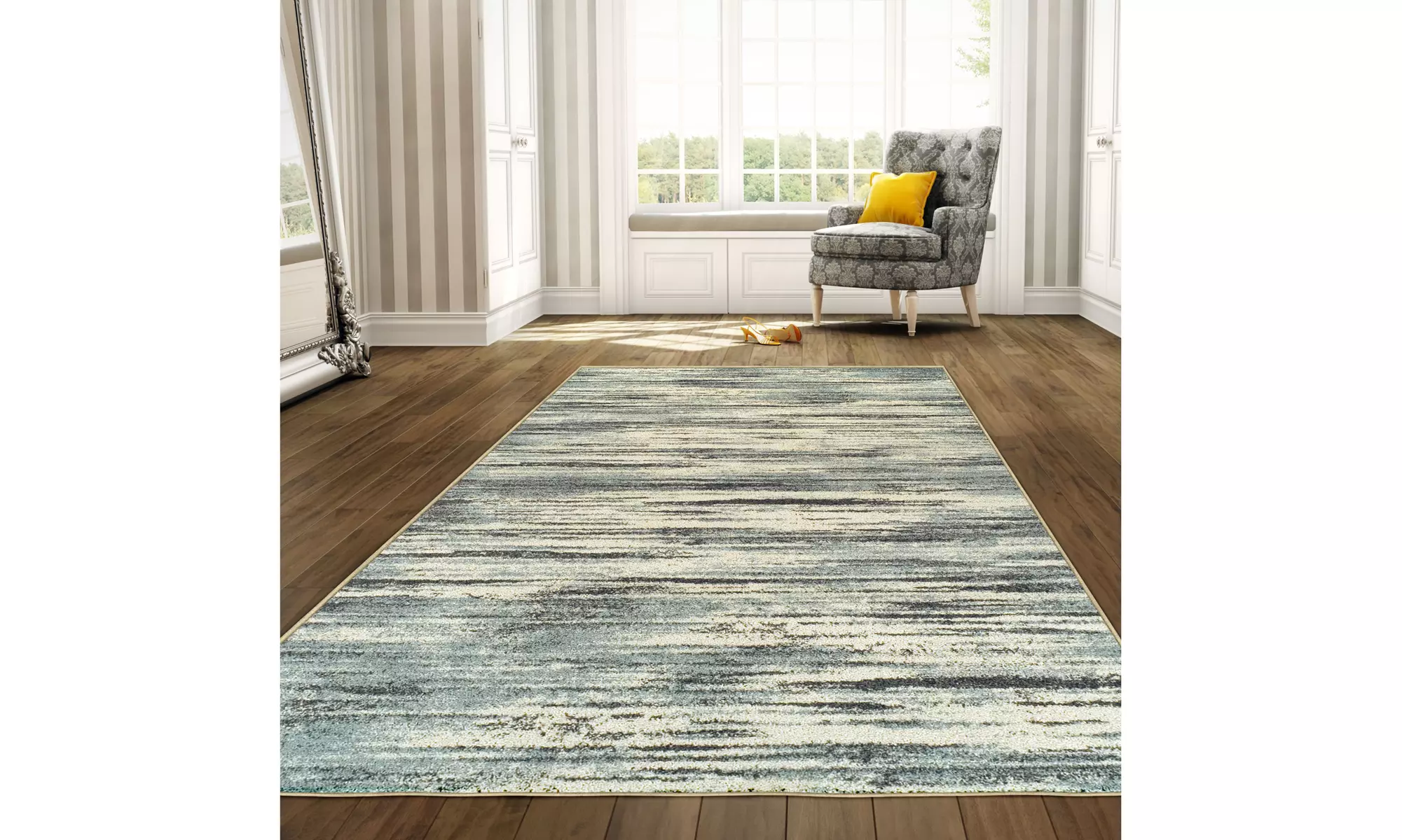 Superior Ashford Distressed Stripe Ultra Soft Area Rug or Runner - Primary Image