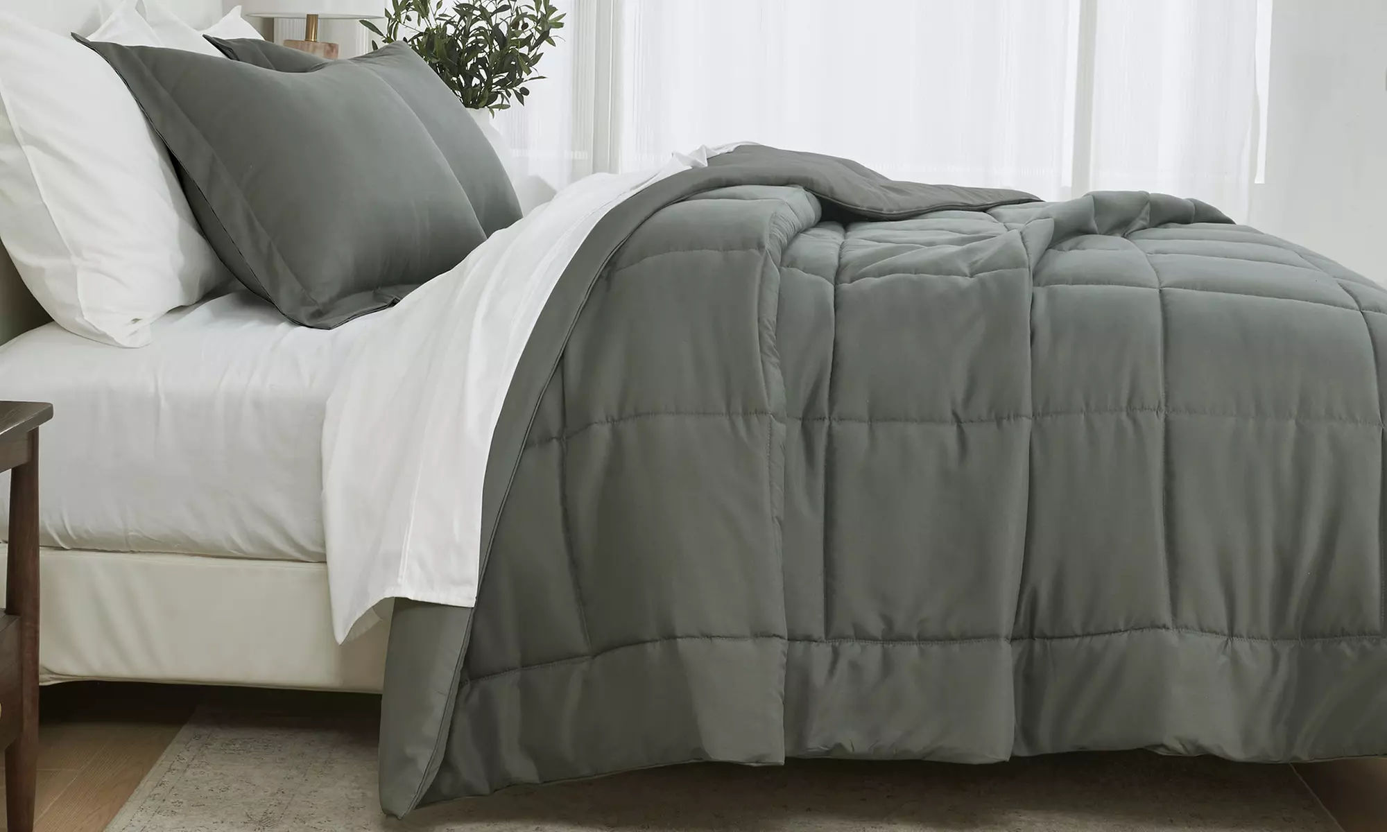 FreshFolds Reversible Down Alternative Comforter Set 