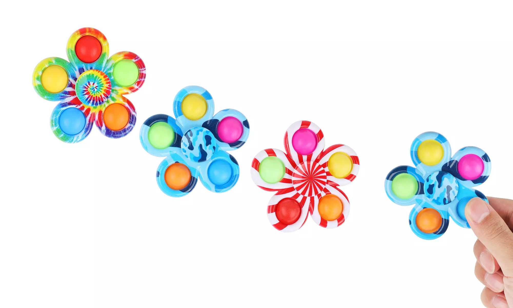 Pop It Fidget Spinner Toy Fidget Popper Spinners 1 or 3 Pack  - Primary Image