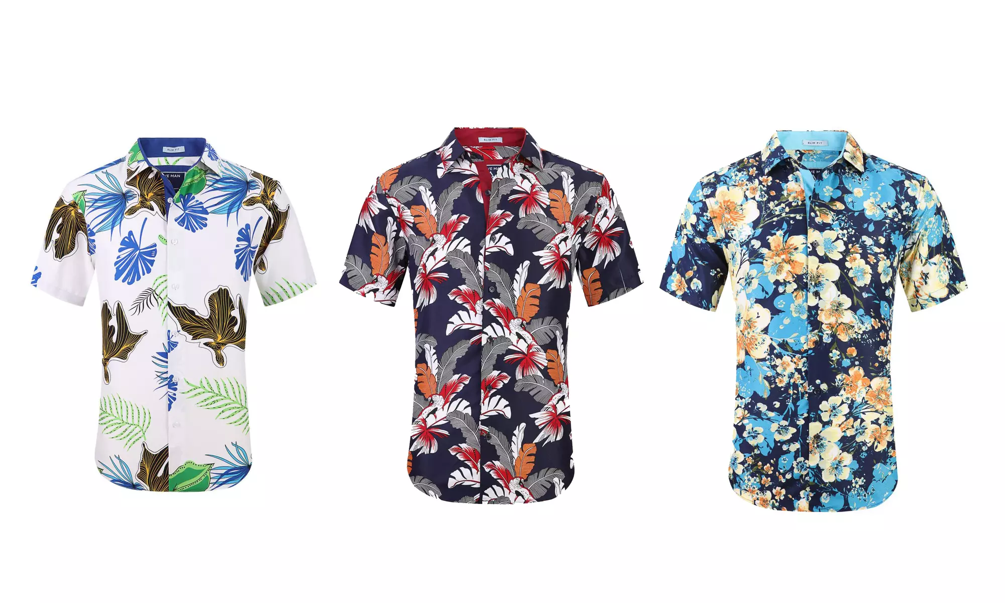 Above Man Slim-Fit Short Sleeve Summer Button Down Shirt  - Primary Image