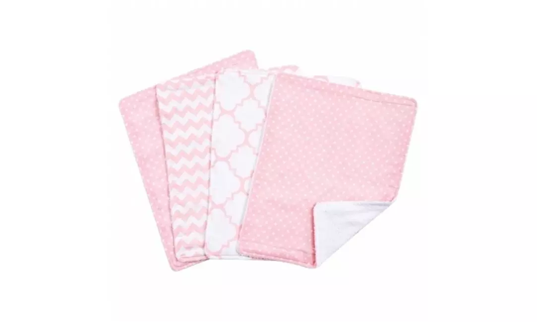 Trend Lab 2 101819 Pink Sky Burp Cloth Set - Second Medium