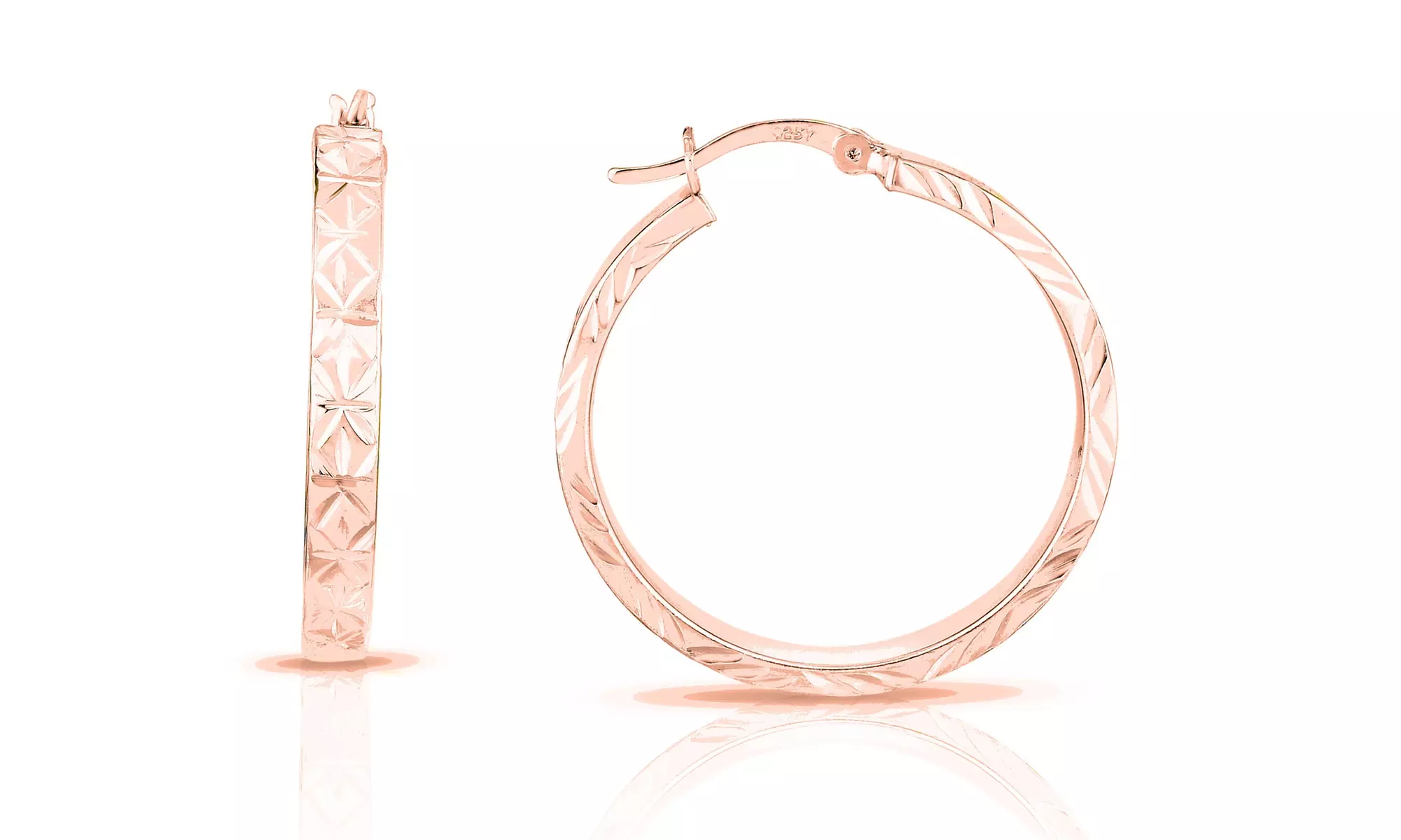 Italian 18K Rose Gold Plated Sterling Silver Hoop Collection