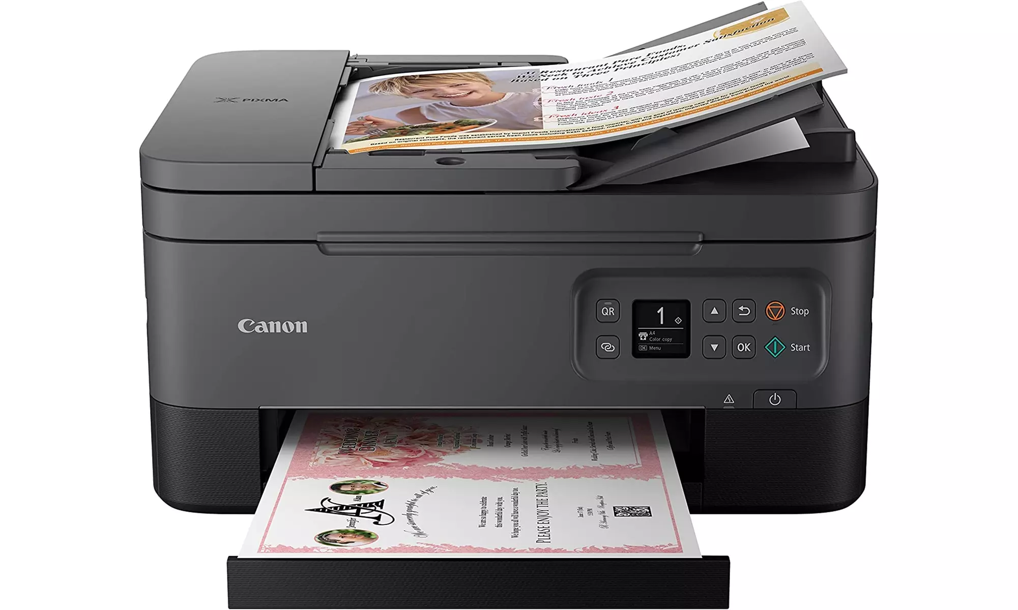 Canon PIXMA TR7020a All-in-One Wireless Color Inkjet Printer (Black)- New - Primary Image