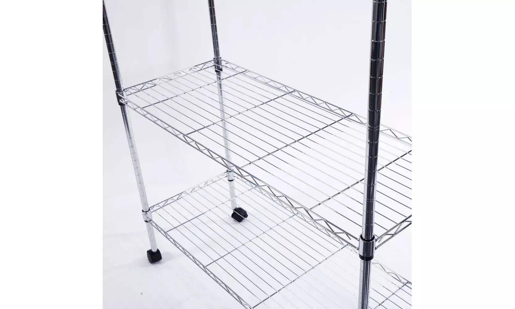 5 Tier Adjustable Wire Metal Shelf Shelving Rack Rolling - Second Medium
