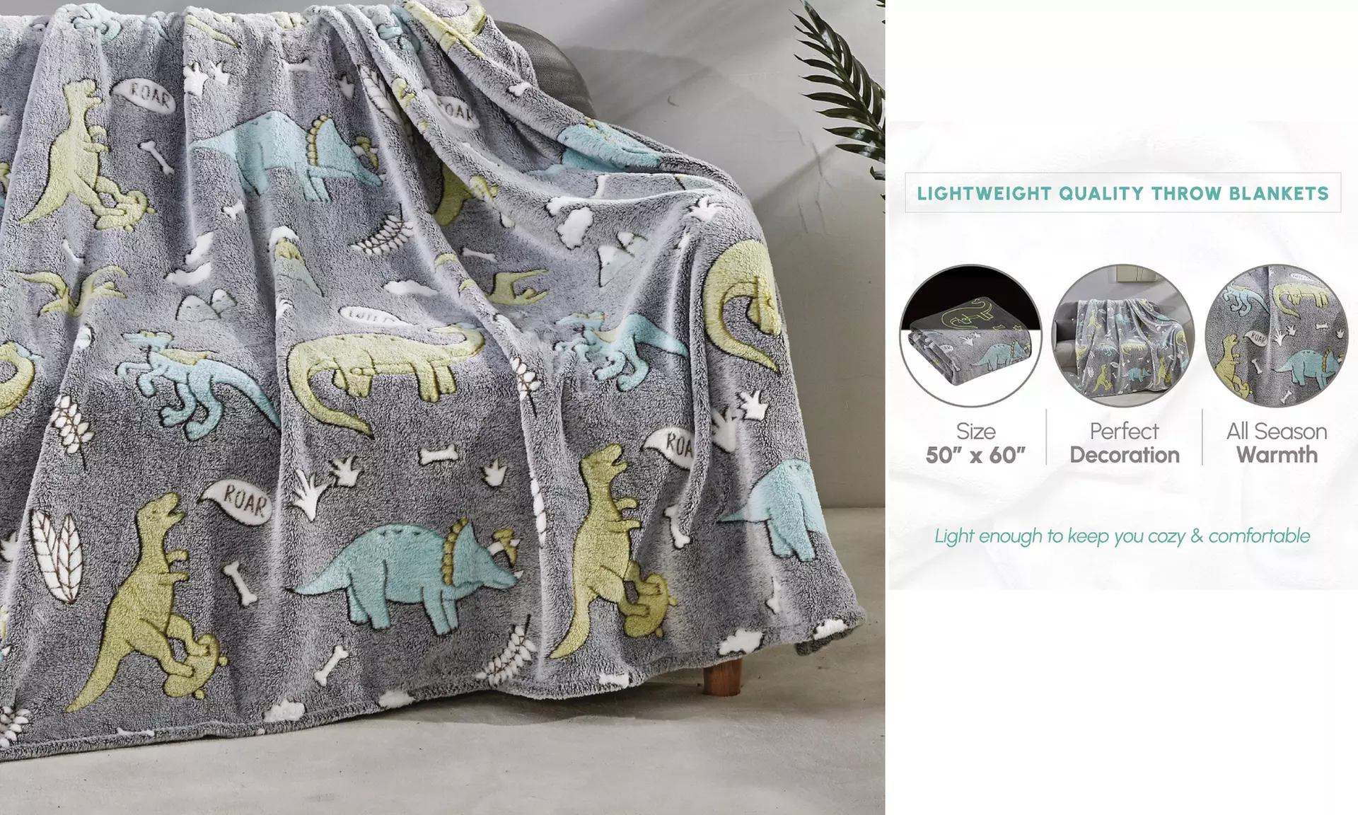Glow-in-the-Dark 50" x 60" Throw Blankets