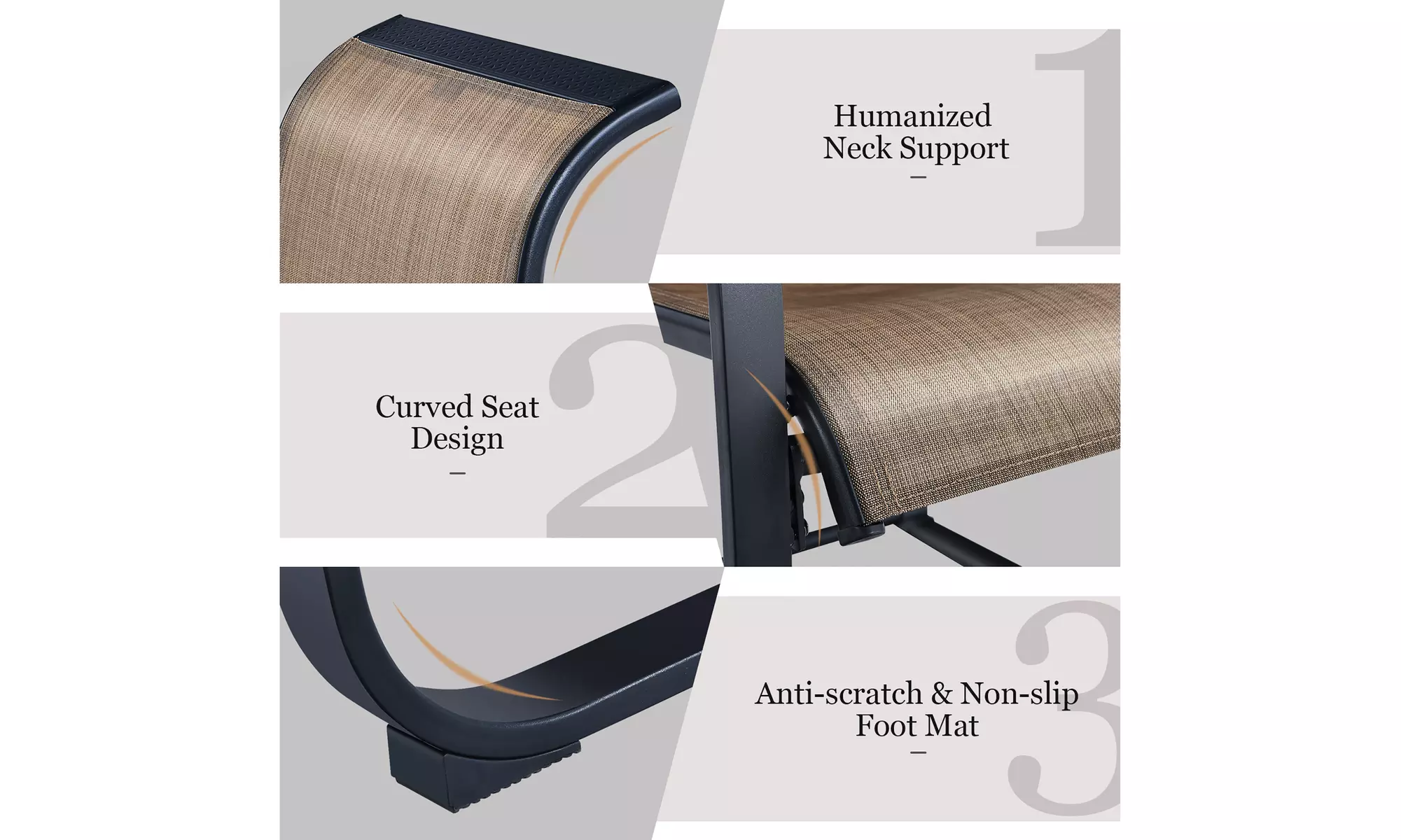 Costway 6PCS Patio Dining Chairs C spring motion High Backrest Armrest Brown - Second Medium