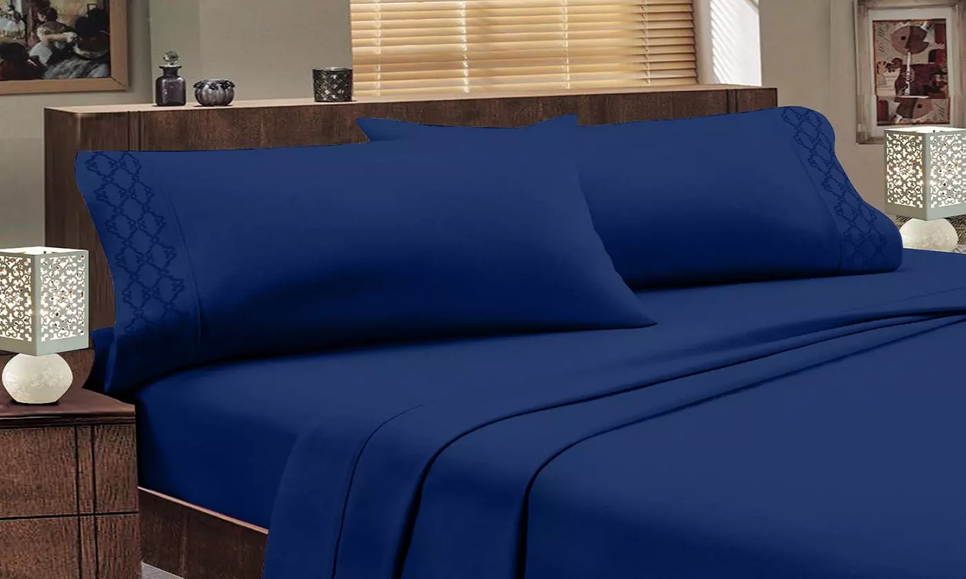 Home Sweet Home Extra Soft Deep Pocket Embroidered Sheet Set