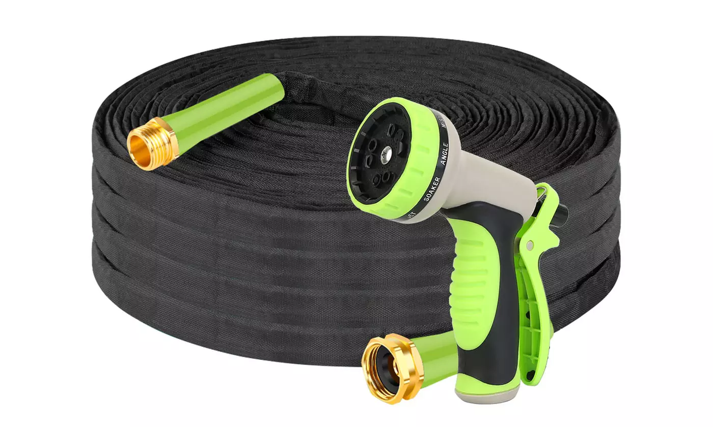 iMounTEK Non-Expandable Garden Hose Kink-Free Water Hose Kit - 50FT/75FT/100FT 