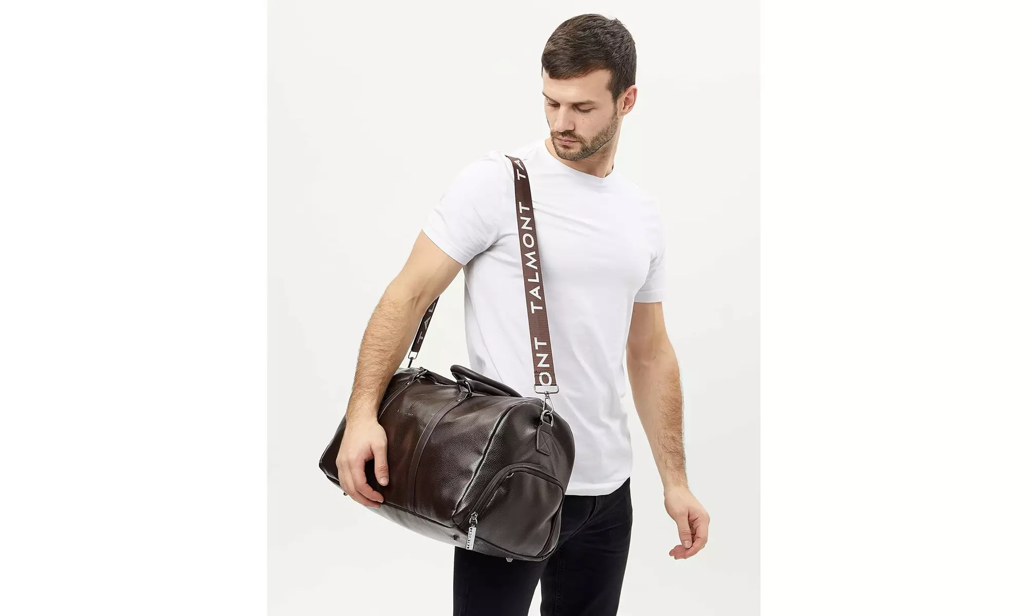 Talmont Faux Leather Weekender Duffle Bag with Shoe Pocket