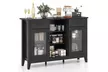 Costway Sideboard Buffet Cabinet with 2 Drawers 2 Doors 3 Open Compartments - Second Medium
