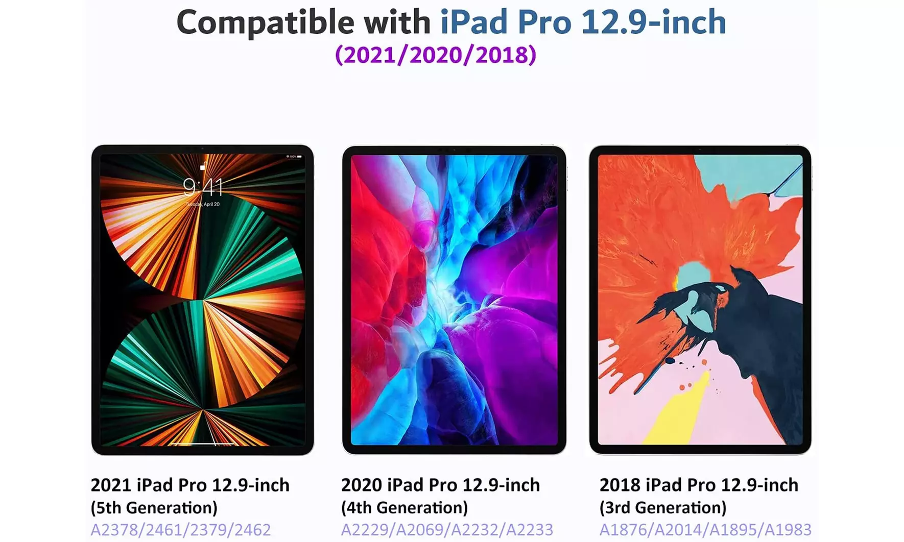 For iPad Pro 12.9 2022/2021/2020 (6th/5th/4th Generation) Glass Screen Protector