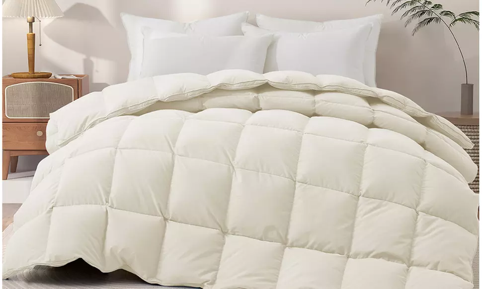 Peace Nest 360 Thread Count White Goose Down Feather Fiber Comforter