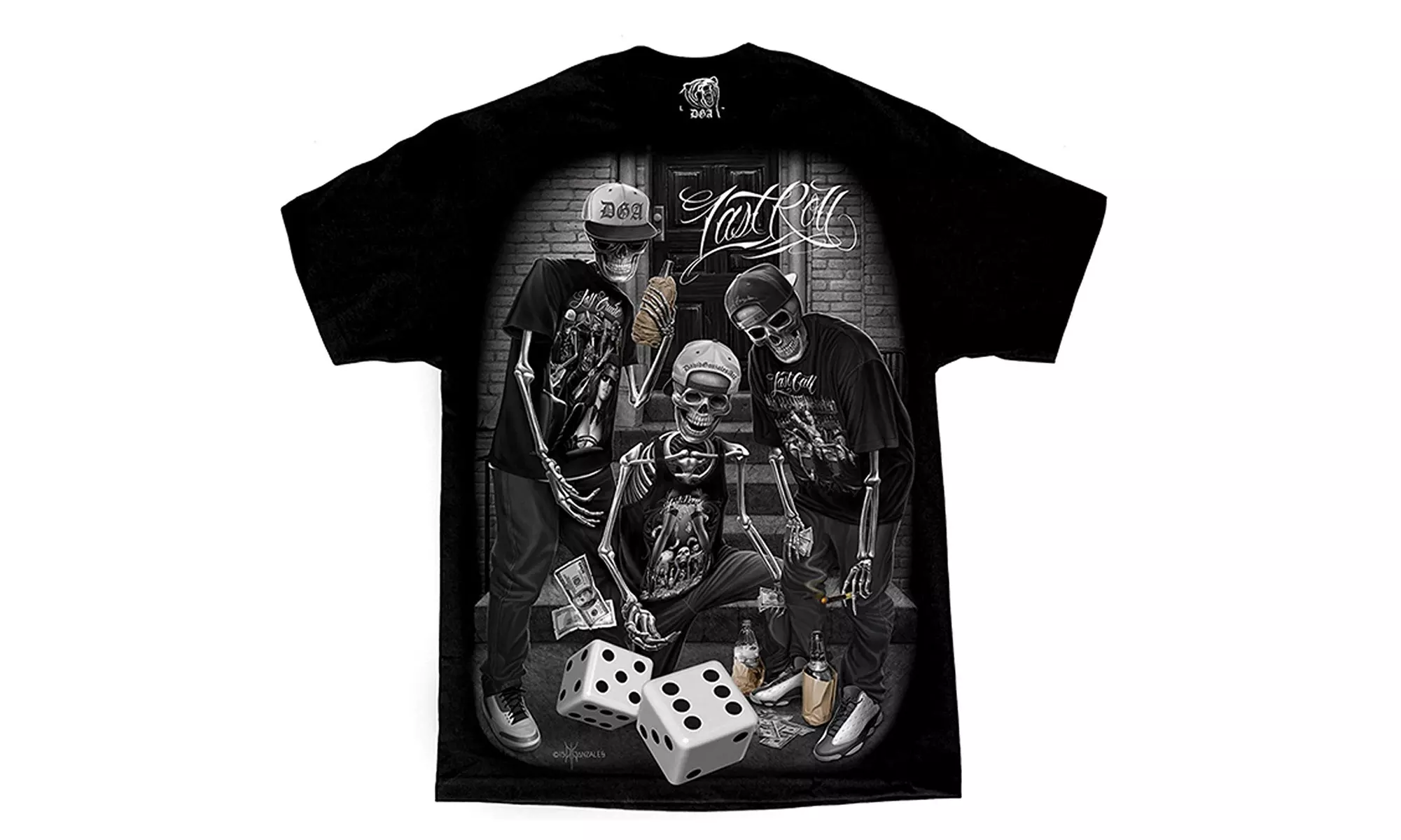 David Gonzales Men's Last Roll Street Craps Dice Chicano DGA Art Homies T Shirt - Primary Image