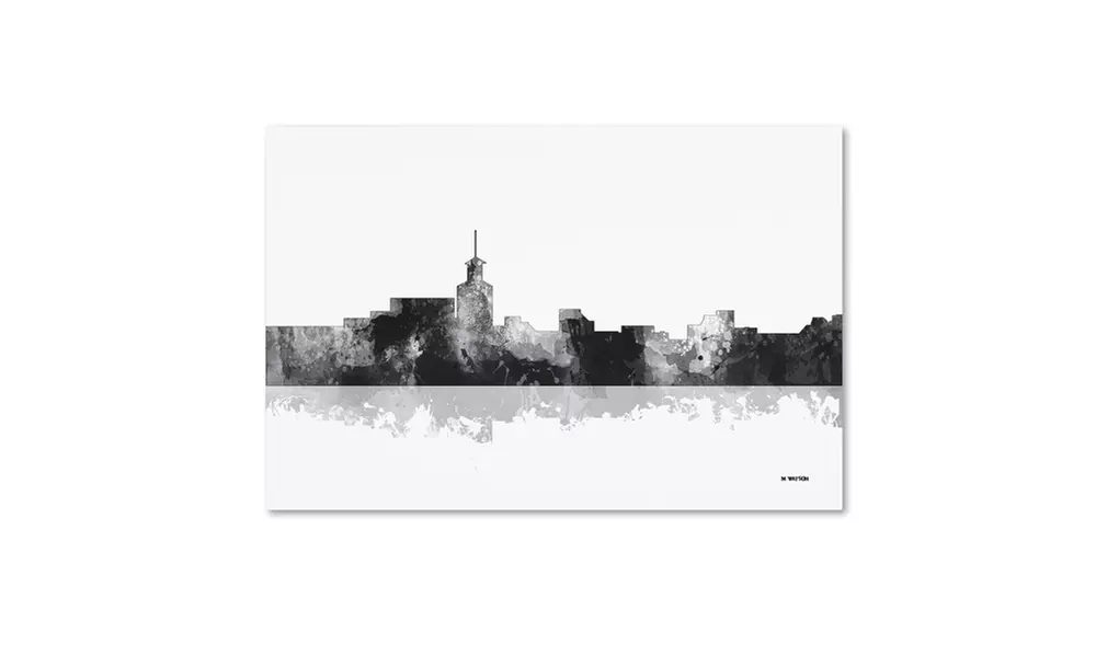 Marlene Watson 'Santa Fe New Mexico Skyline BG-1' Canvas Art - Second Medium