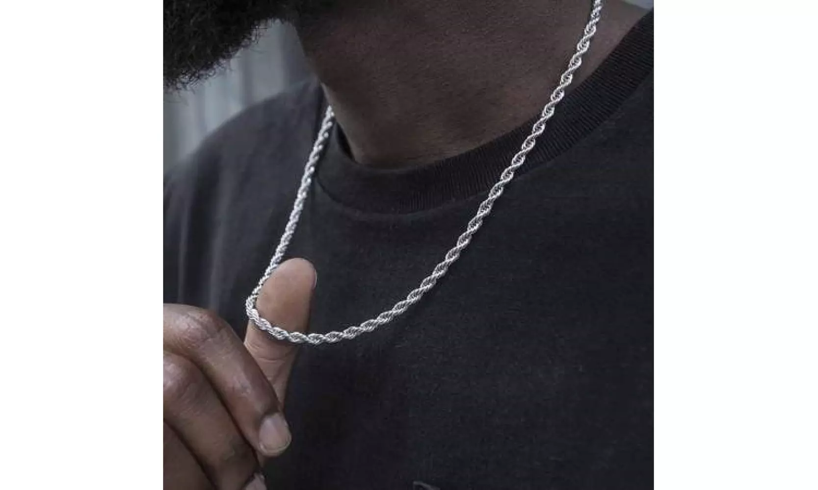 Italian Made Fine Solid Sterling Silver 4MM Heavyweight Rope Chain Stamped 925 - Primary Image