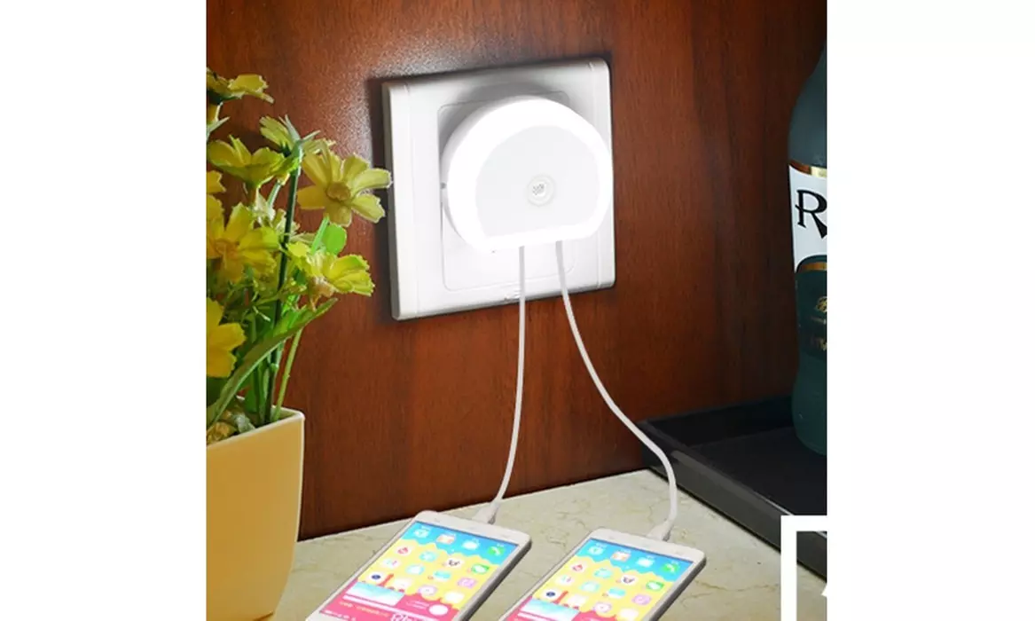 2-Pack Plug-In Night Light w/ USB Ports & Motion Sensor - Primary Image