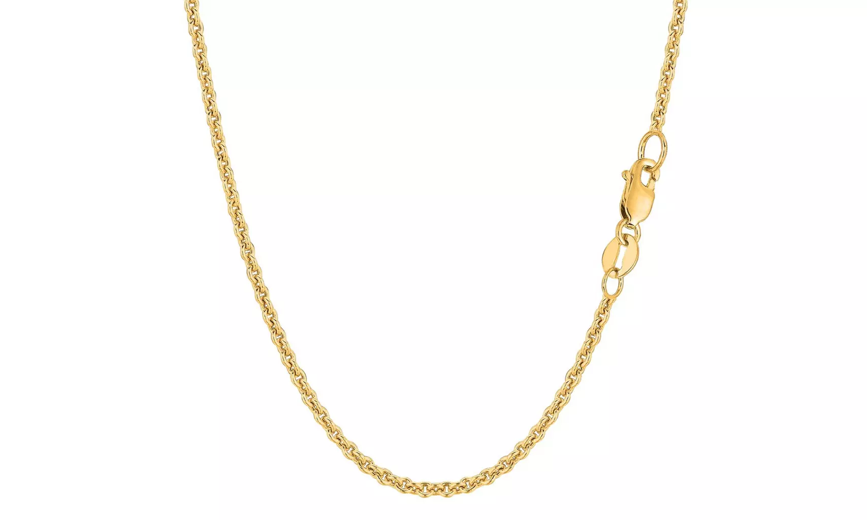 14k Yellow or White Gold 2.2mm Diamond Cut Forsantina Chain with Lobster Clasp - Primary Image