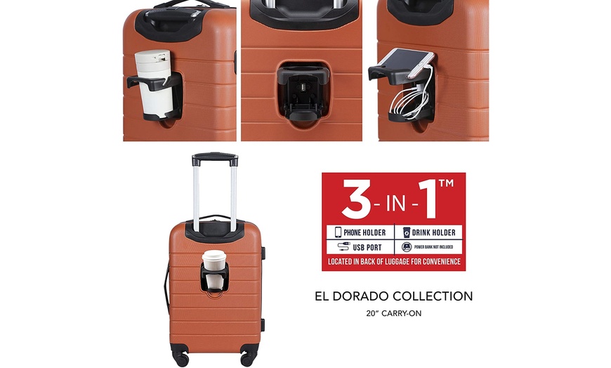 Wrangler Smart Luggage Set with Cup Holder and USB Port | Groupon