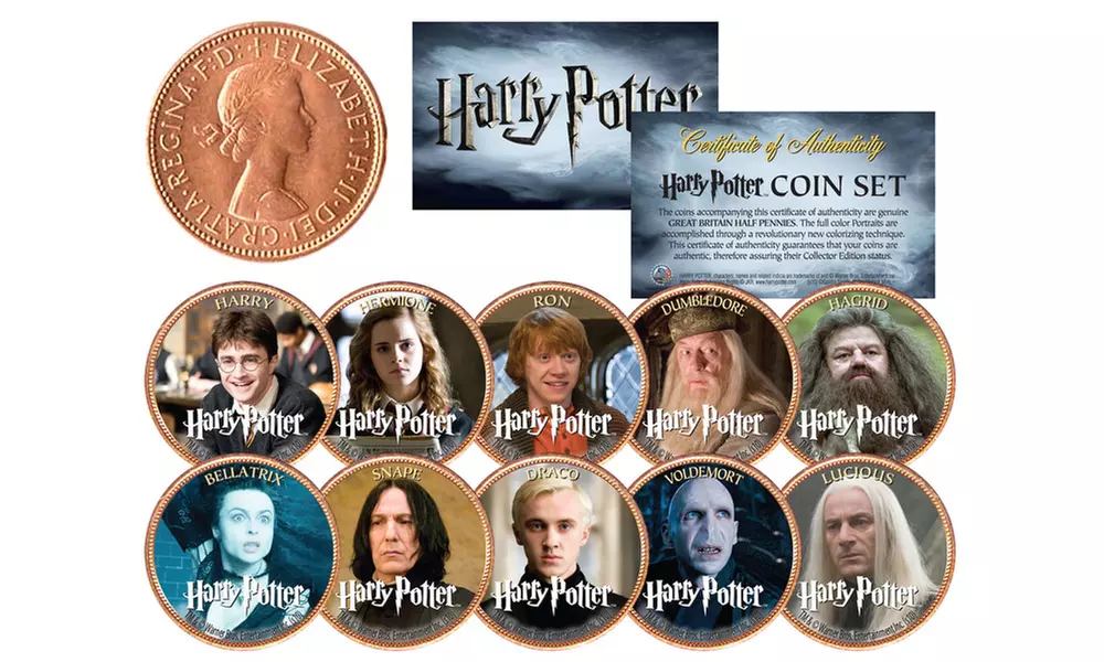 Harry Potter Heroes and Villains UK Legal Tender Collectible Coins (10 Pieces) - Primary Image