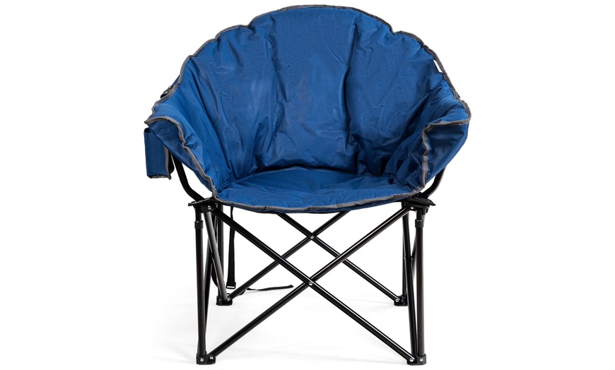 padded camping chair with cup holder