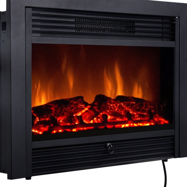 28 5 Fireplace Electric Embedded Insert Heater Glass Log Flame Remote Home