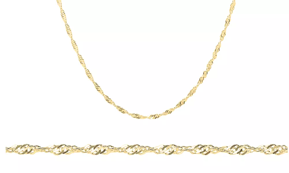 Italian Singapore Chain in 14K Gold Plated - Primary Image