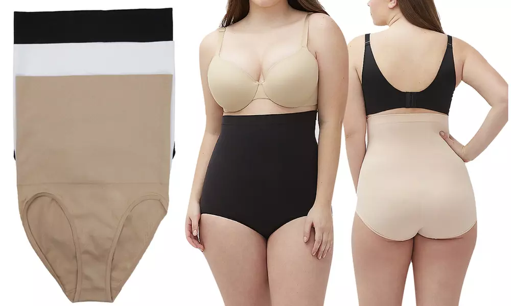 Women's High Waisted Control Shaping Briefs (3-Pack) - Primary Image